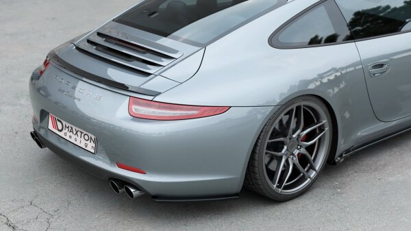 Maxton Design Rear extension Flaps diffuser black gloss - Porsche 911 Carrera 991