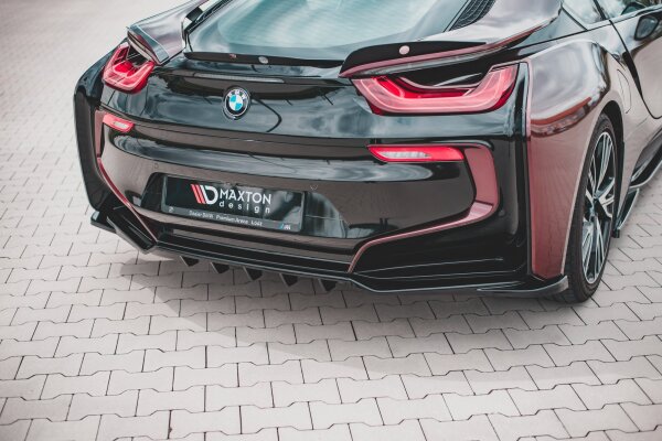 Maxton Design Middle diffuser rear extension DTM Look black gloss - BMW i8