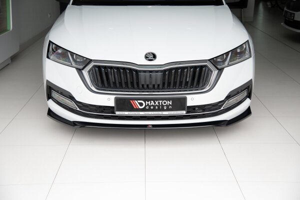 Maxton Design Front extension V.2 black gloss - Skoda Octavia MK4