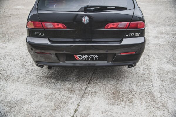 Maxton Design Rear extension Flaps diffuser black gloss - Alfa Romeo 156 SW Facelift