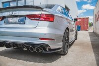 Maxton Design Heckansatz Flaps Diffusor V.2 schwarz Hochglanz - Audi S3 Limosine 8V Facelift