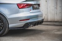 Maxton Design Rear extension Flaps diffuser V.2 black gloss - Audi S3 Limosine 8V Facelift