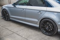 Maxton Design Side skirts extension extension V.2 black gloss - Audi S3 / A3 S-Line Limosine 8V Facelift