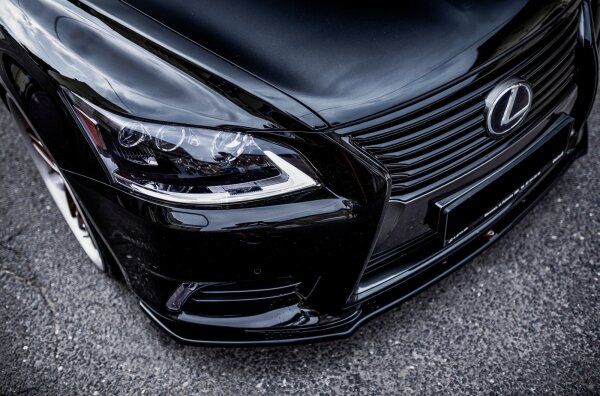 Maxton Design Front extension black gloss - Lexus LS MK4 Facelift