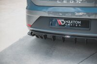 Maxton Design Diffuser rear extension black gloss - Seat Leon MK3 FR Facelift