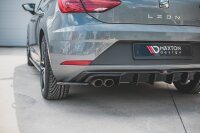 Maxton Design Heckansatz Flaps Diffusor schwarz Hochglanz - Seat Leon MK3 FR Facelift