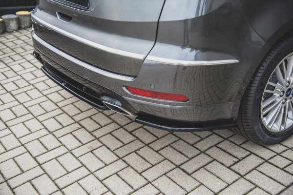 Maxton Design Heckansatz Flaps Diffusor schwarz Hochglanz - Ford S-Max Vignale MK2 Facelift