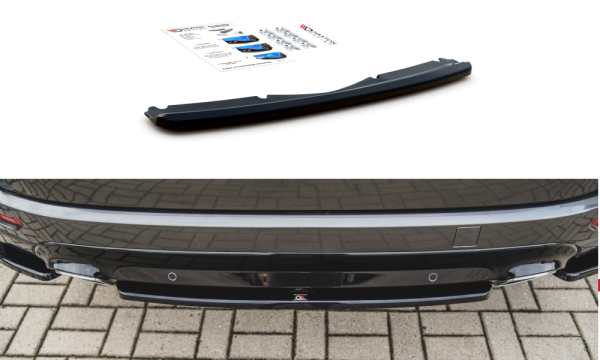 Maxton Design Middle diffuser rear extension black gloss - Ford S-Max Vignale MK2 Facelift