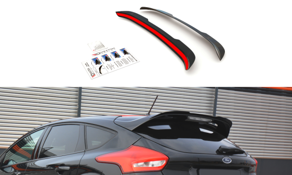 Maxton Design Spoiler Cap black gloss - Ford Focus ST-Line MK3 FL