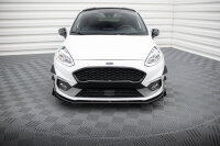 Maxton Design Robuste Racing Frontansatz für passend + Front Stoßstangen Racing Flaps schwarz Hochglanz - Ford Fiesta MK8 ST / ST-Line
