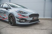 Maxton Design Robuste Racing Frontansatz für passend + Front Stoßstangen Racing Flaps schwarz Hochglanz - Ford Fiesta MK8 ST / ST-Line