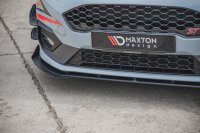 Maxton Design Robuste Racing Frontansatz für passend + Front Stoßstangen Racing Flaps schwarz Hochglanz - Ford Fiesta MK8 ST / ST-Line