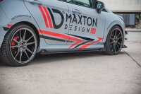 Maxton Design Racing Side skirts extension extension + Front bumper Racing Flaps black gloss - Ford Fiesta MK8 ST / ST-Line