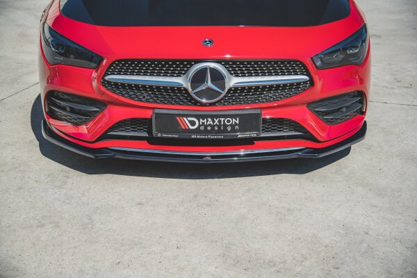 Maxton Design Front extension V.1 black gloss - Mercedes CLA AMG-Line C118