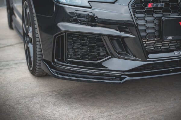 Maxton Design Front extension V.3 black gloss - Audi RS3 8V FL Sportback