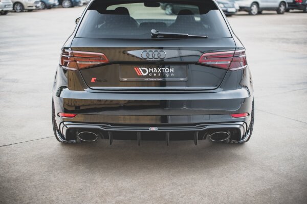 Maxton Design Heckansatz Flaps Diffusor V.2 schwarz Hochglanz - Audi RS3 8V Sportback Facelift