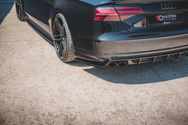 Maxton Design Heckansatz Flaps Diffusor V.2 schwarz Hochglanz - Audi S8 D4 Facelift