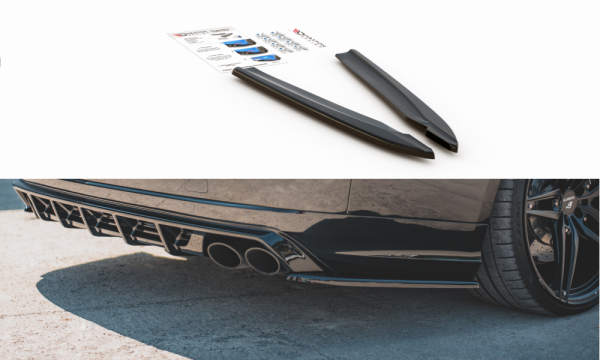 Maxton Design Rear extension Flaps diffuser V.2 black gloss - Audi S8 D4 Facelift