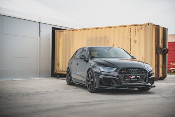 Maxton Design Side skirts extension extension V.2 black gloss - Audi RS3 8V Sportback Facelift