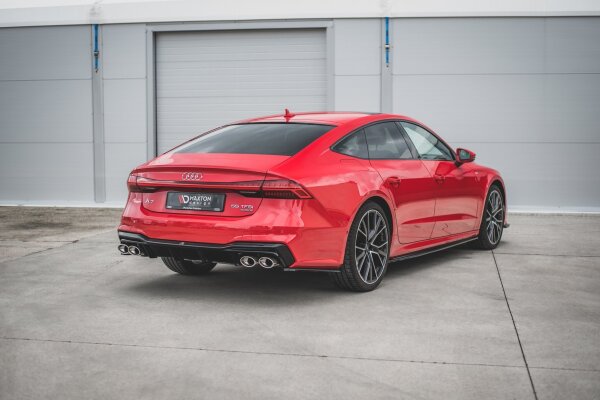 Maxton Design Diffuser rear extension + rear silencer Sport exhaust dummy - Audi A7 C8 S-Line