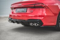 Maxton Design Diffuser rear extension + rear silencer Sport exhaust dummy - Audi A7 C8 S-Line