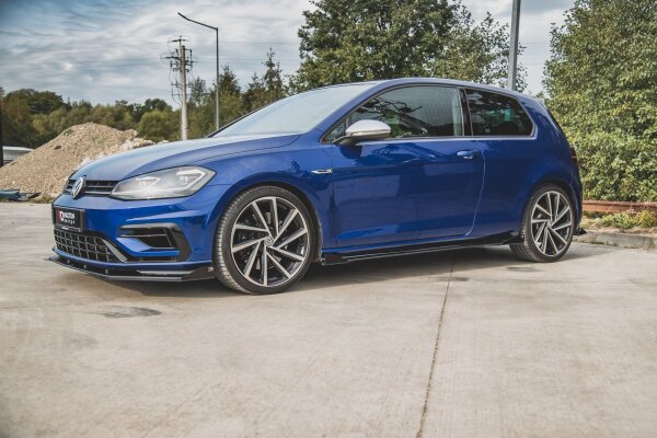 Maxton Design Robuste Racing Seitenschweller Ansatz + Flaps VW Golf 7 R / R-Line Facelift