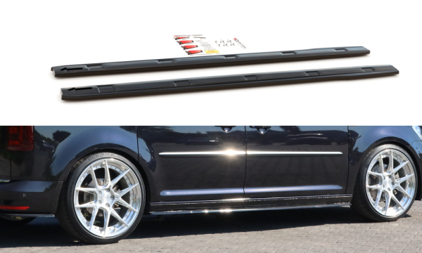 Maxton Design Side skirts extension extension black gloss - VW Caddy MK 4