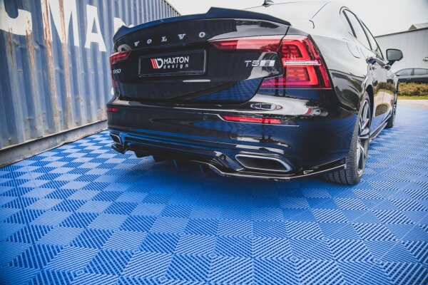 Maxton Design Middle diffuser rear extension DTM Look black gloss - Volvo S60/V60 R-Design MK3