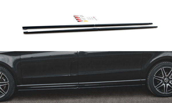 Maxton Design Side skirts extension extension black gloss - Mercedes V-Class Long AMG-Line W447 Facelift