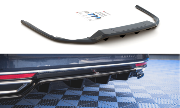 Maxton Design Middle diffuser rear extension DTM Look black gloss - VW Passat B8