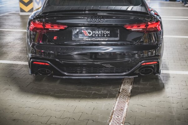 Maxton Design Middle diffuser rear extension black gloss - Audi RS5 F5 Facelift