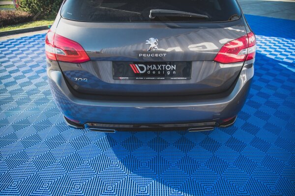 Maxton Design Heckansatz Flaps Diffusor schwarz Hochglanz - Peugeot 308 SW MK2 Facelift