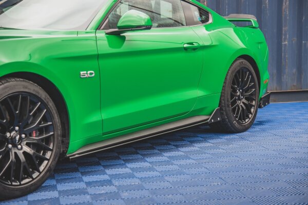 Maxton Design Seitenschweller Ansatz + Flaps - Ford Mustang GT MK6 Facelift