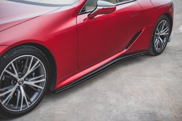 Maxton Design Side skirts extension extension black gloss - Lexus LC 500