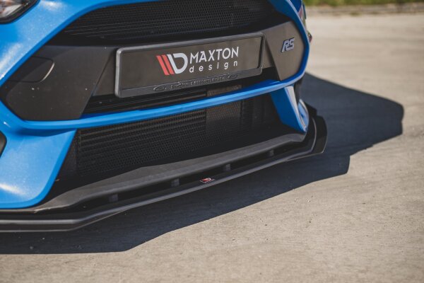 Maxton Design Robuste Racing Frontansatz für passend + Flaps schwarz Hochglanz - Ford Focus RS MK3