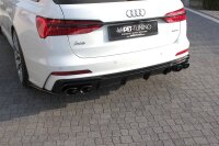 Maxton Design Diffuser rear extension + rear silencer Sport exhaust dummy - Audi S6 / A6 S-Line C8