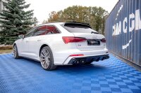 Maxton Design Diffuser rear extension + rear silencer Sport exhaust dummy - Audi S6 / A6 S-Line C8