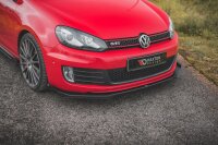 Maxton Design Racing Front extension V.3 black gloss - for passend + Flaps black gloss - VW Golf GTI MK6