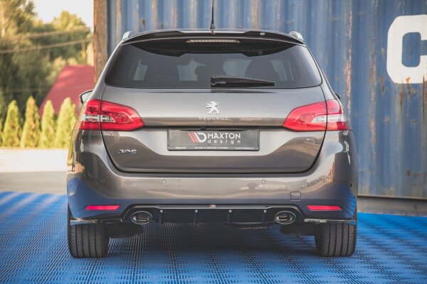 Maxton Design Diffuser rear extension + rear silencer Sport exhaust dummy - Peugeot 308 SW MK2 Facelift