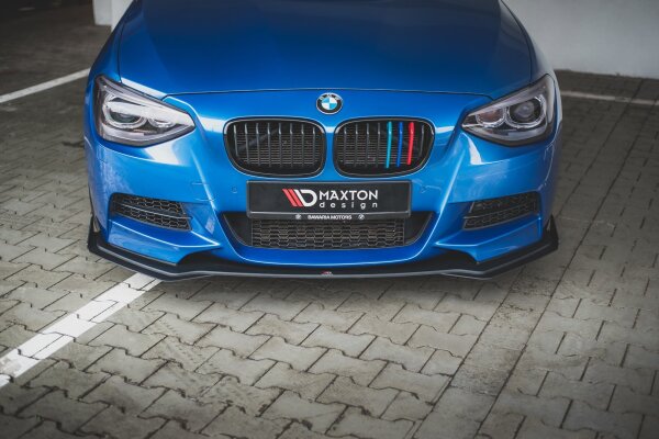 Maxton Design Robuste Racing Frontansatz für passend + Flaps schwarz Hochglanz - BMW M135i F20