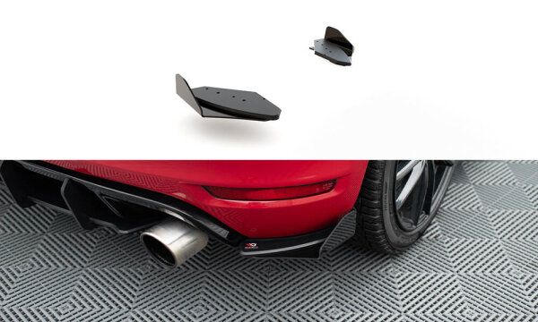 Maxton Design Robuste Racing Heckansatz Flaps Diffusor + Flaps schwarz Hochglanz - VW Golf GTI MK6