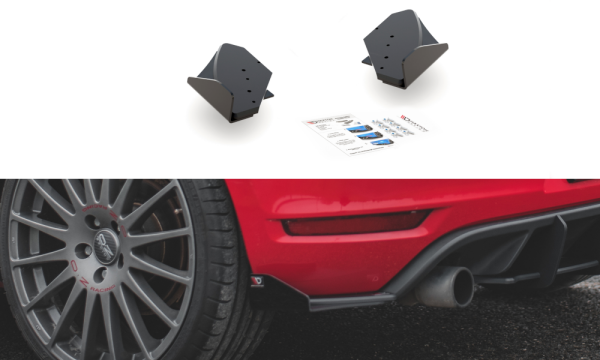 Maxton Design Robuste Racing Heckansatz Flaps Diffusor + Flaps schwarz Hochglanz - VW Golf GTI MK6