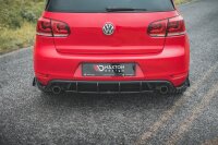 Maxton Design Racing Rear extension Flaps diffuser + Flaps black gloss - VW Golf GTI MK6