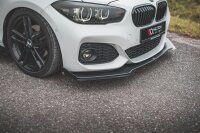 Maxton Design Racing Front extension V.3 black gloss - for passend + Flaps black gloss - BMW 1 Series F20 M-Package Facelift / M140i