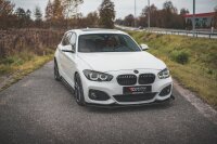 Maxton Design Robuste Racing Frontansatz V.3 schwarz Hochglanz - Für passend + Flaps schwarz Hochglanz - BMW 1er F20 M-Paket Facelift / M140i