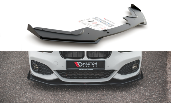 Maxton Design Robuste Racing Cup Spoilerlippe Frontansatz V.3 schwarz Hochglanz - BMW 1er F20 M-Paket Facelift / M140i