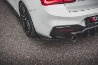 Maxton Design Robuste Racing Heckansatz Flaps Diffusor V.3 + Flaps schwarz Hochglanz - BMW 1er M140i