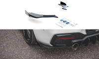 Maxton Design Robuste Racing Heckansatz Flaps Diffusor V.3 + Flaps schwarz Hochglanz - BMW 1er M140i