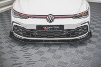 Maxton Design Robuste Racing Frontansatz für passend + Flaps schwarz Hochglanz - VW Golf 8 GTI