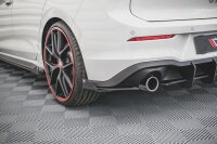 Maxton Design Racing Rear extension Flaps diffuser + Flaps black gloss - VW Golf 8 GTI